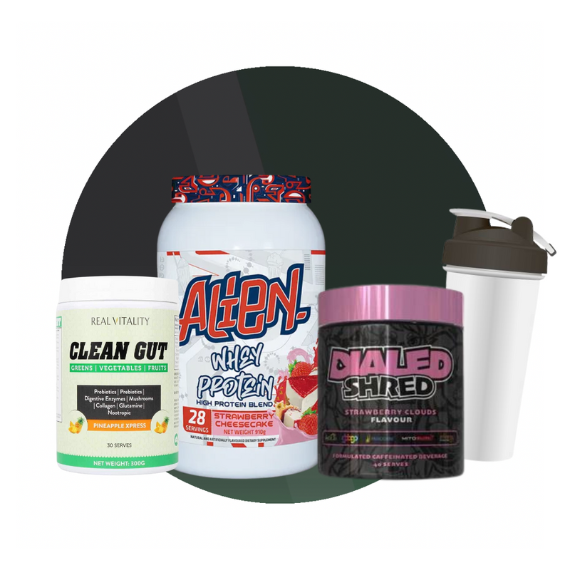 Dialed Shred + Alien Protein + Clean Gut + Shaker